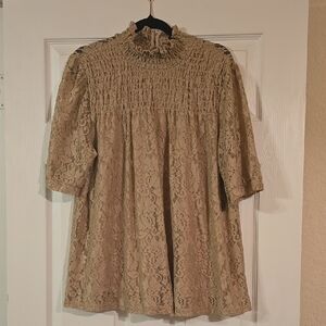 Elegant Lace Blouse in Beige